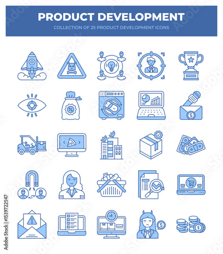 Product Development Icons. A Guide to Business Growth