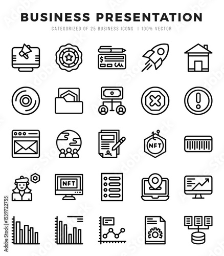 Set of Business Presentation icons. Vector Illustration.