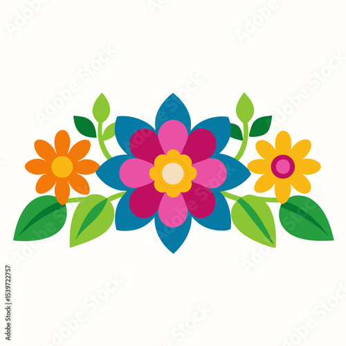 Vibrant floral design element for spring