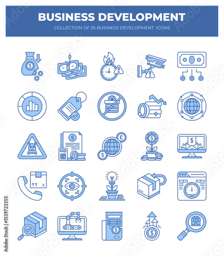 Collection of 25 Business Development Icons. Boost Your Business Growth