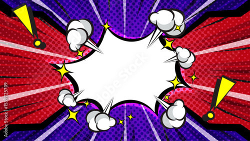 Bright Comic Style Pop Art Background With Speech Bubble Design