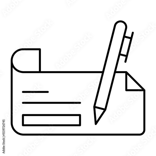 Cheque outline icon