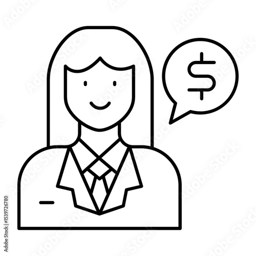 Financial Advisor Female outline icon