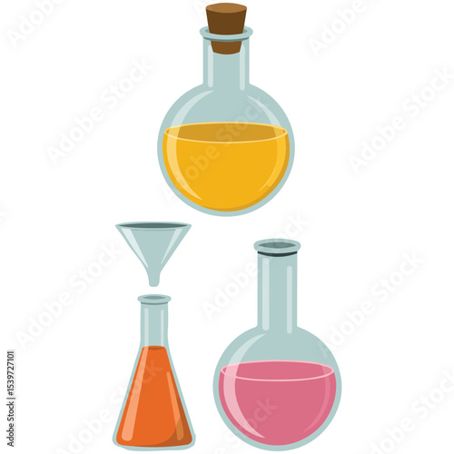 chemical laboratory set of tubes isolated vector