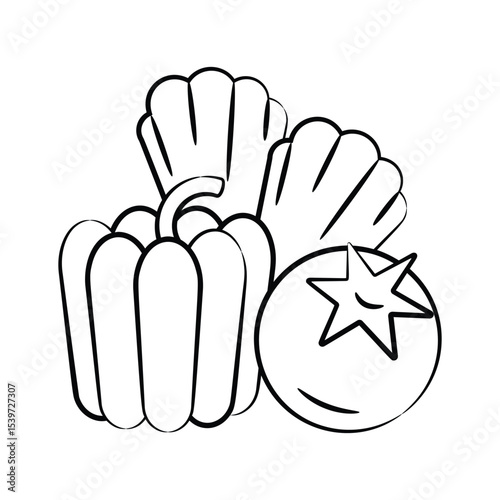 Grab this trendy hand drawn style icon of fresh produce