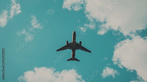 Airplane soaring through a vibrant sky