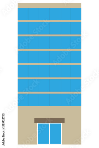 Simple Ivory High‑Rise Building Vector Icon