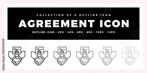 Pack of 6 Outline Vector Agreement icon