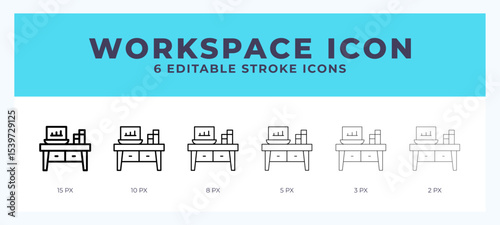 Workspace icon vector for web. And mobile app. Editable stroke outline icon.
