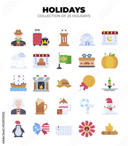 Collection of 25 Holidays. Festive Travel. Winter. Summer. and Cultural Celebrations