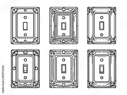 Clean line art showing standard light switch plate