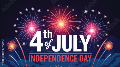 vibrant fourth of july fireworks celebration with colorful bursts lighting up the night sky in honor of american independence day