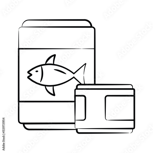 Latest icon of canned food designed in sketchy style