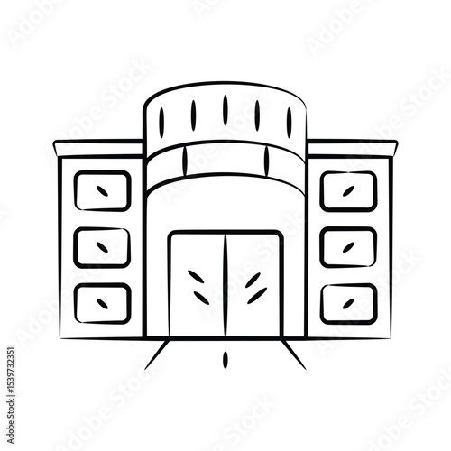 Get a sight of this amazing sketchy style icon of shopping mall