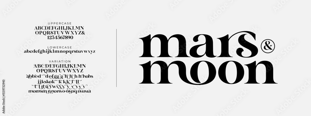 Elegant Font Uppercase Lowercase and Number. Classic Lettering Minimal Fashion Designs. Typography modern serif fonts regular decorative vintage concept. vector illustration