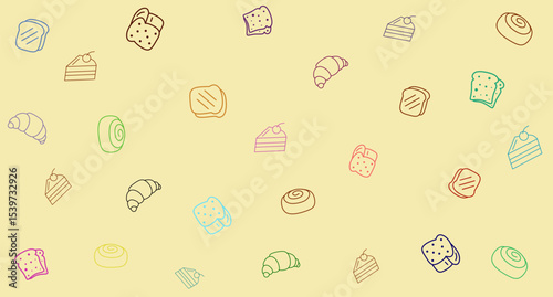Seamless food doodle icon pattern for wallpaper and web design
