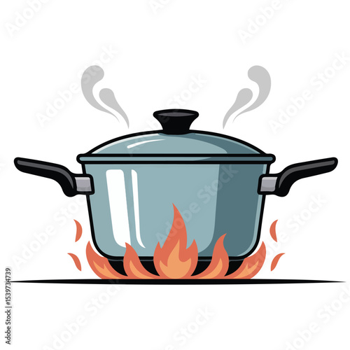 cooking pot vector illustration isolated on white