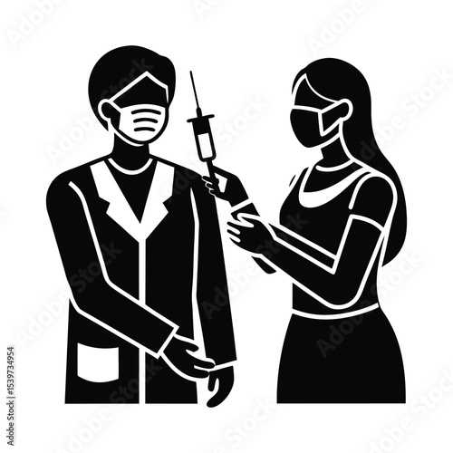 person taking a vaccine