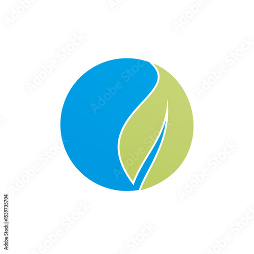Eco Leaf in Circle Logo
