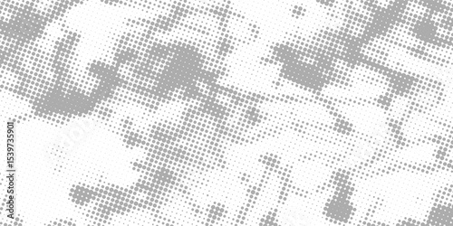 Abstract halftone background with wavy surface made of gray dots on white. vector ilustration