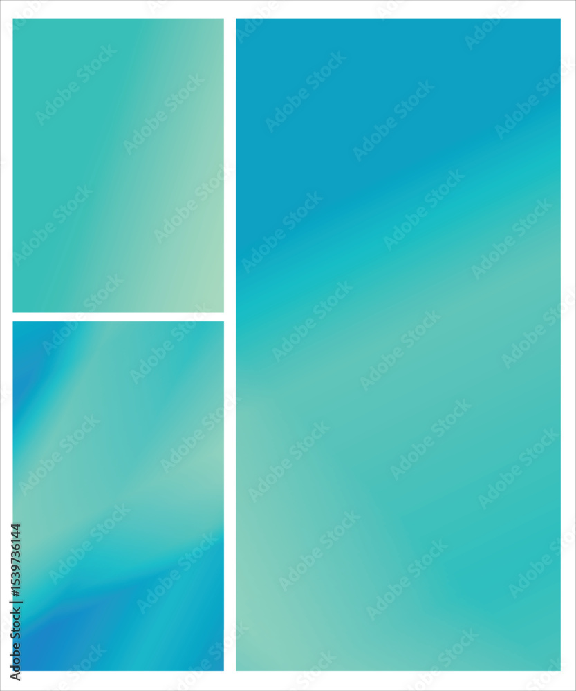 Fototapeta premium Abstract Gradient Composition Vibrant, Teal Cyan White, Design Or Template 