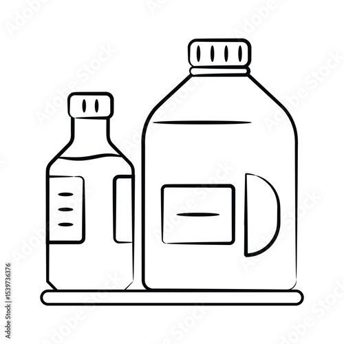 Get your hands on this hand drawn icon of milk bottles