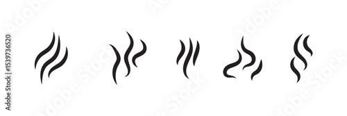Smoke Icon. Steam Icon. Smell Icon. Aromas vaporize icons. Vector Illustration. Vector Graphic. EPS 10