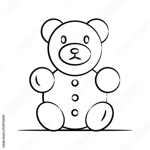 Ready to use hand drawn icon showing teddy bear