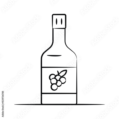 Premium hand drawn style icon showing alcohol bottle