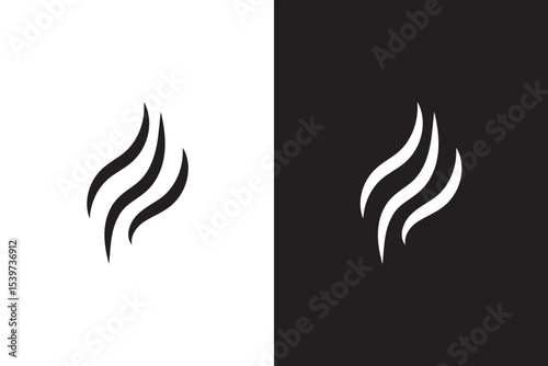 Aromas vaporize icons. Smoke, steam flat line icons.