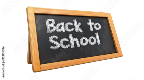 Back to School Blackboard Sign Education Chalkboard Classroom Learning on white and transparent Background