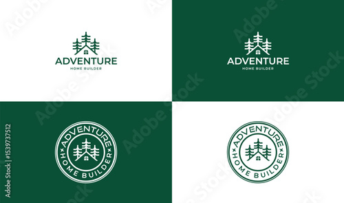 Adventure Home Builder Logo – Mountain Cabin Construction Logo Vector Template