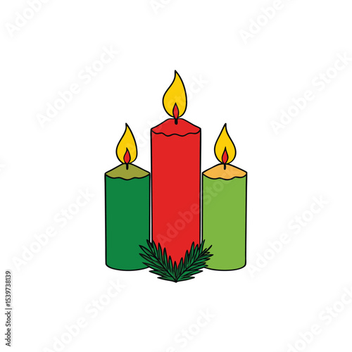 christmas candles and holly