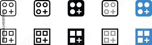 Vector Icons of Multiple Cooking/Electrical Panel Settings