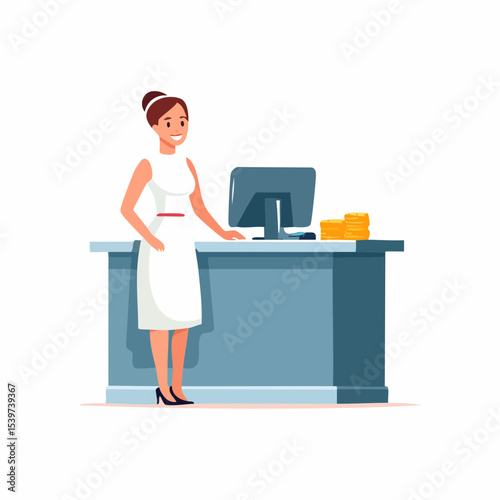 business woman working on laptop