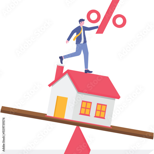 Mortgage payment, house loan interest rate or balance between income and debt or loan payment,
