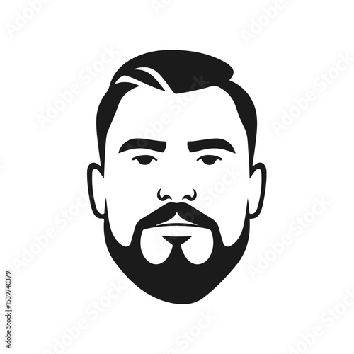 Man icon, businessman avatar vector, office worker icon, hipster face design, graphic male portrait, businessman avatar, bearded man, office worker, hipster face, male portrait
