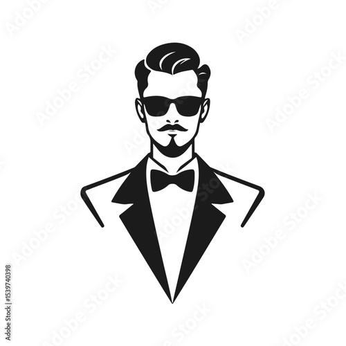 Man icon, businessman avatar vector, office worker icon, hipster face design, graphic male portrait, businessman avatar, bearded man, office worker, hipster face, male portrait