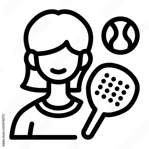 This Female Padel Player icon is suitable for Padel, Racket Sport, etc