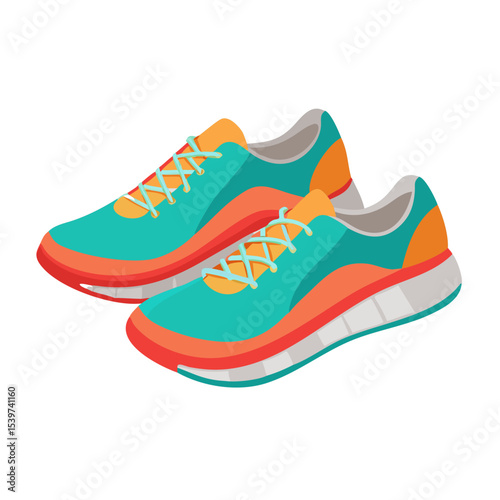 Vector illustration of breathable running shoes for summer workouts on white background