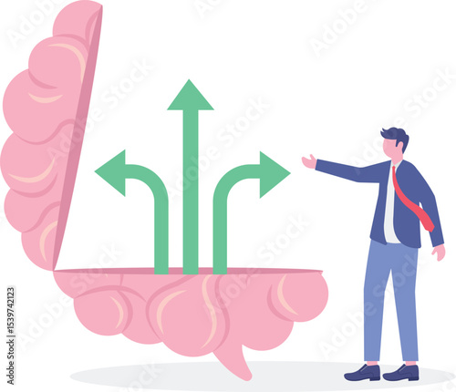 businessman decide way of success in his own head.
