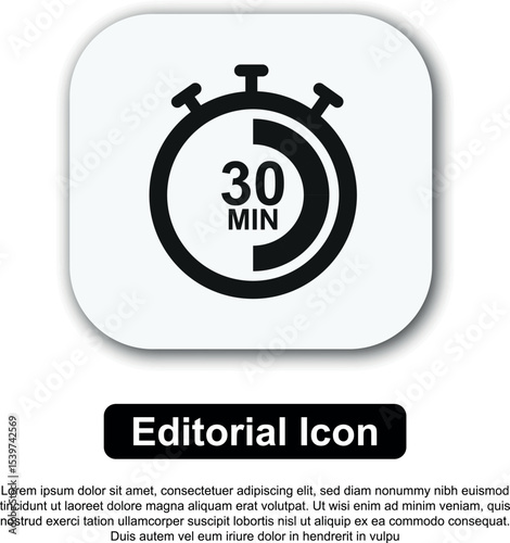 Illustration Vector Icon Stopwatch Time. Stopwatch shows intervals ranging from 5 to 60 minutes