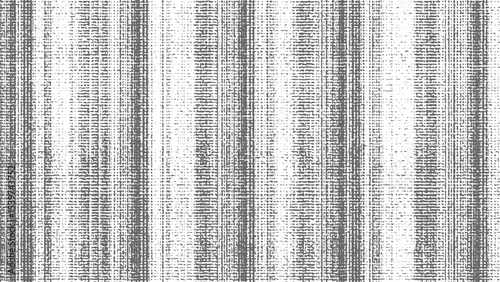 Abstract grayscale textile texture with vertical stripes of varying density featuring a mottled effect created by small irregular shapes in shades of gray and white showing a woven
