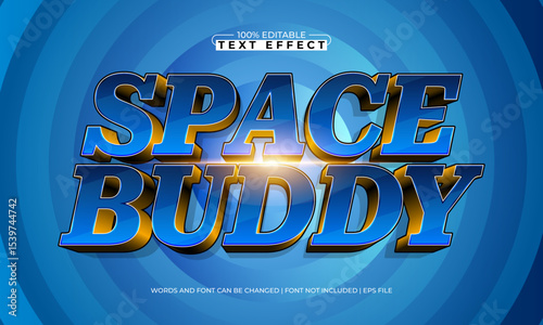 space buddy editable text effect with a space and alien text style