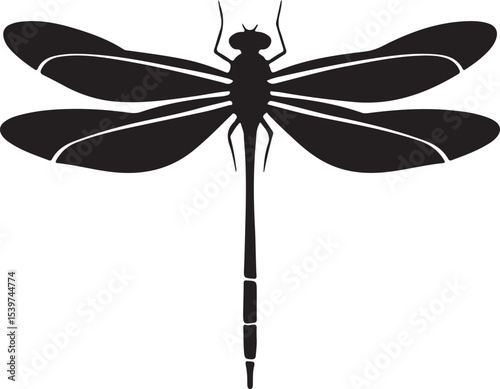 Dragonfly Insect Silhouette - Nature's Flying Creature Icon