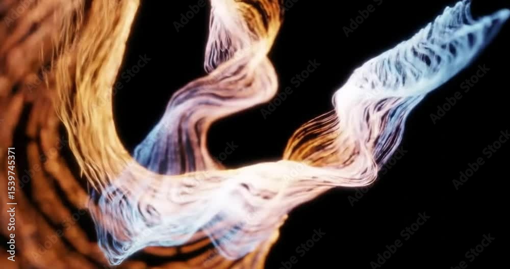 Abstract energy lines flow with warm and cool colors, creating a mesmerizing and dynamic visual effect