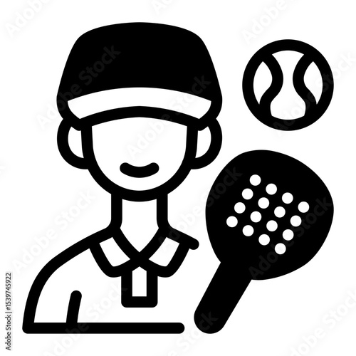 This Padel Coach icon is suitable for Padel, Racket Sport, etc