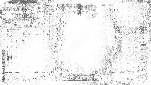 Grayscale Abstract Background Texture with Distressed Grunge Border Frame White Center Space for Text Overlay Design Element