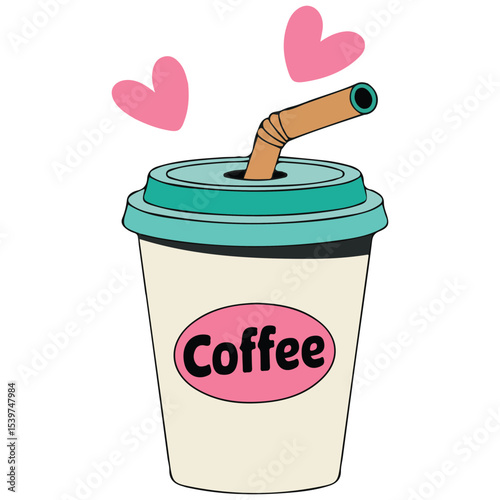 red cup of coffee with smoke isolated vector