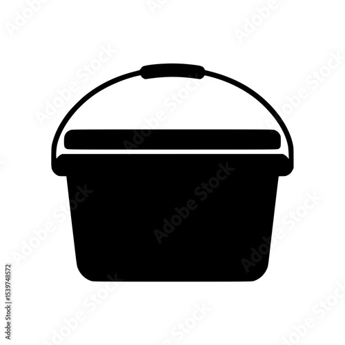 Black silhouette of a bucket with a handle